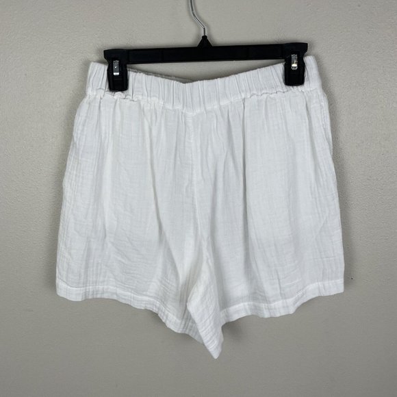 Madewell Lightspun Oversized Pajama Short Size S White Gauze Elastic Waist - Picture 5 of 5